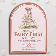 ピンクと赤の妖精の最初のアーチ1誕生日パーティー