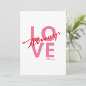 ピンクと赤の常に愛のハッピーバレンタインデー シーズンカード (スタンド正面)