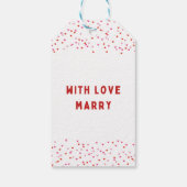 ピンクと赤の愛のハートバレンタインデー ギフトタグ (裏面)