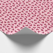 ピンクと赤の愛のパターン ラッピングペーパー (角)