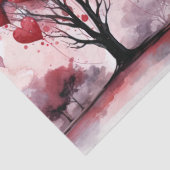 ピンクと赤の愛の抱擁ハートバルーンツリー 薄葉紙 (詳細)