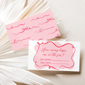 ピンクと赤の手の波打ちキス数 エンクロージャーカード