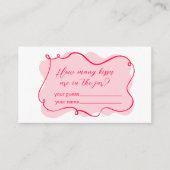 ピンクと赤の手の波打ちキス数 エンクロージャーカード (正面)