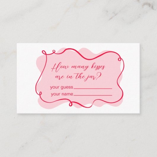 ピンクと赤の手の波打ちキス数 エンクロージャーカード (正面)