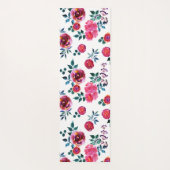 ピンクと赤の手の色彩の鮮やかバラ ヨガマット (裏面)