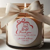 ピンクと赤の手を引いたドードルボーガールベビーシャワー ラウンドシール