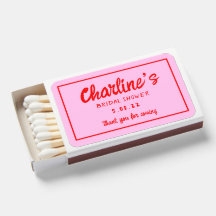 ピンクと赤の手書きレトロブライダルシャワー