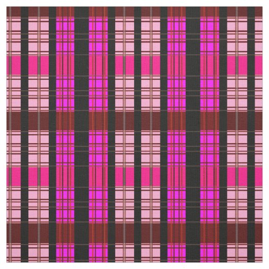 ピンクと赤の格子模様 ファブリック (見本)