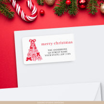 ピンクと赤の楽しいクリスマスツリーボー ホリデー