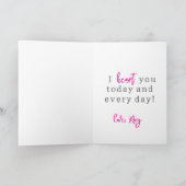 ピンクと赤の水の色のハートバレンタインデーカード カード (内部)