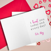 ピンクと赤の水の色のハートバレンタインデーカード カード