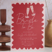 ピンクと赤の波のバチェロレッテ週末の日程 招待状