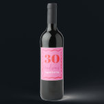 ピンクと赤の波状縁ど30th Birthdayパーティー ワインラベル<br><div class="desc">30歳の誕生日お祝いを特別に特別に作る鮮やかこれらのピンクと赤の波のワイ縁どンのラベル！「汚い30人」のパーティーに最適な、これらのワインラベルはあなたのイベントにおもしろいとスタイリッシュtouchを追加する。単にこれらのラベルを剥ぎ、あなたのワインお気に入りのボトルに貼り付けパーソナライズされたて、パーティーの好意をユニーク得る。30年の応援を目を引くピンクと赤ワインのボトルラベル！</div>
