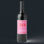 ピンクと赤の波状縁ど30th Birthdayパーティー ワインラベル<br><div class="desc">30歳の誕生日お祝いを特別に特別に作る鮮やかこれらのピンクと赤の波のワイ縁どンのラベル！「汚い30人」のパーティーに最適な、これらのワインラベルはあなたのイベントにおもしろいとスタイリッシュtouchを追加する。単にこれらのラベルを剥ぎ、あなたのワインお気に入りのボトルに貼り付けパーソナライズされたて、パーティーの好意をユニーク得る。30年の応援を目を引くピンクと赤ワインのボトルラベル！</div>