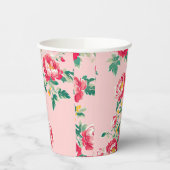 ピンクと赤の牡丹チノイスリーフローラ 紙コップ (左)
