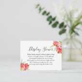 ピンクと赤の絵を描フローラ表示ブライダルシャワー エンクロージャーカード (スタンド正面)