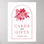 ピンクと赤の花と結婚葉の徴候 ポスター (正面)