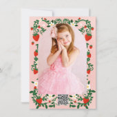 ピンクと赤の花の蔓 スターベリー 可愛い サンキュー 招待状 (裏面)