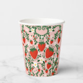 ピンクと赤の花の蔓 スターベリー 紙コップ (裏面)