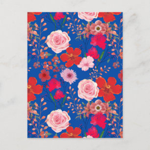 ピンクと赤の花はがき ポストカード