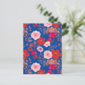 ピンクと赤の花はがき ポストカード (スタンド正面)