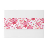 ピンクと赤の花柄のイニシャル結婚ズ 招待状ベリーバンド (裏面例)