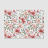 ピンクと赤の花柄の誕生日 薄葉紙 (正面)