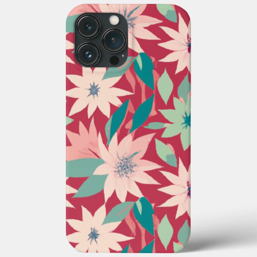 ピンクと赤の花柄 Case-Mate iPhoneケース (裏面)