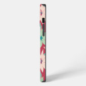 ピンクと赤の花柄 iPhoneケース (左側面)