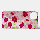 ピンクと赤の花 - フラワープリント Case-Mate iPhoneケース (裏面 (横))