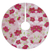 ピンクと赤の花 – フローラツリースカート ブラッシュドポリエステルツリースカート (正面)