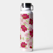 ピンクと赤の花 – フローラ ウォーターボトル (背面)