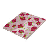 ピンクと赤の花 – フローラ タイル (側面)