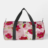 ピンクと赤の花 – フローラ ダッフルバッグ (裏面)