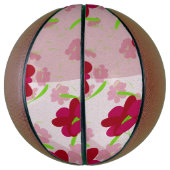 ピンクと赤の花 – フローラ バスケットボール (縦)