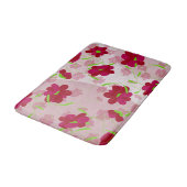 ピンクと赤の花 – フローラ バスマット (アングル)