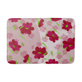 ピンクと赤の花 – フローラ バスマット