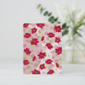 ピンクと赤の花 – フローラ ポストカード (スタンド正面)