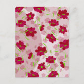 ピンクと赤の花 – フローラ ポストカード (正面)