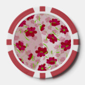 ピンクと赤の花 – フローラ ポーカーチップ (正面)