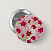 ピンクと赤の花 – フローラ 缶バッジ (正面&裏面)
