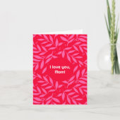 ピンクと赤の葉お母さんのことが大好き カード (正面)