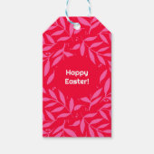 ピンクと赤の葉イースター ギフトタグ (正面)