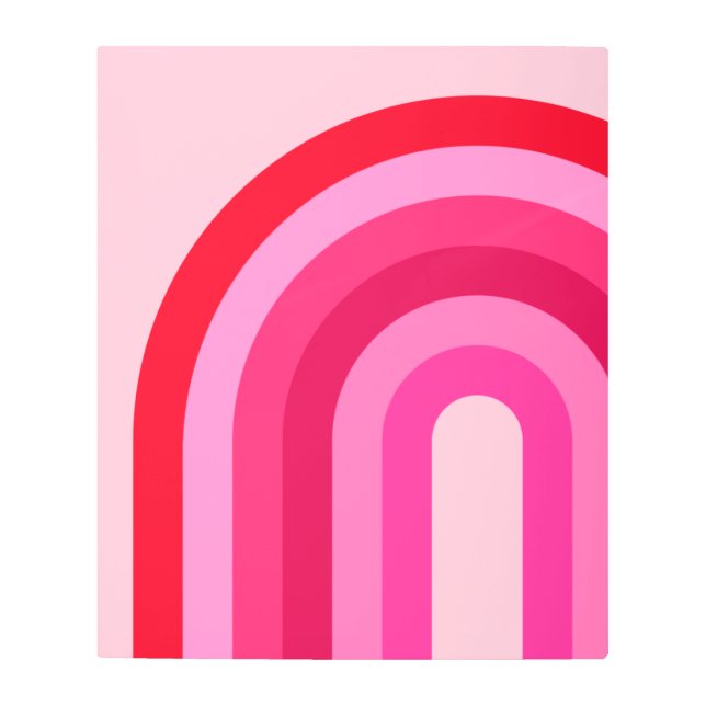 ピンクと赤の虹 メタルプリント (正面)