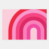 ピンクと赤の虹 ラッピングペーパーシート (正面3)