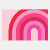 ピンクと赤の虹 ラッピングペーパーシート (正面)
