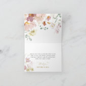 ピンクと赤の野生の花の感謝カード サンキューカード (内部)