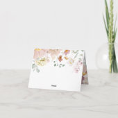 ピンクと赤の野生の花の感謝カード サンキューカード (裏面)