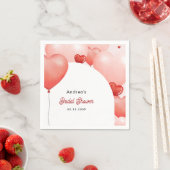 ピンクと赤の風船 バレンタインデー ブライダルシャワー スタンダードカクテルナプキン (インサイチュ)