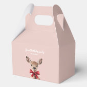 ピンクと赤の鹿 | ウッドランド誕生日パーティー フェイバーボックス (裏面)